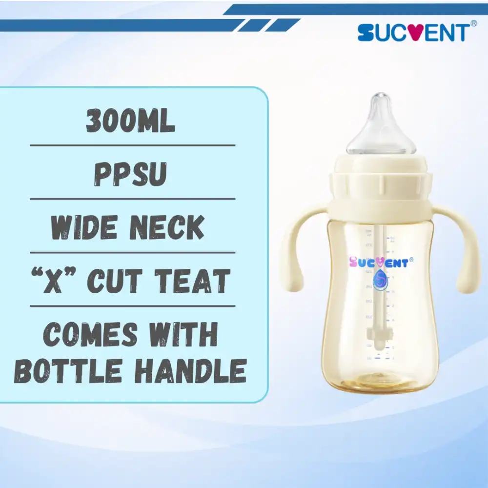 SucVent Wide Neck Anti-Colic 150ML / 240ML / 300ML PPSU Baby Milk Bottle